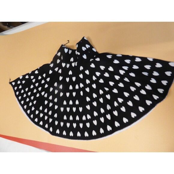Unbranded Junior’s Half Circle Hight-waisted, Knit Mini Skirt, OS, White/Black - Picture 4 of 7